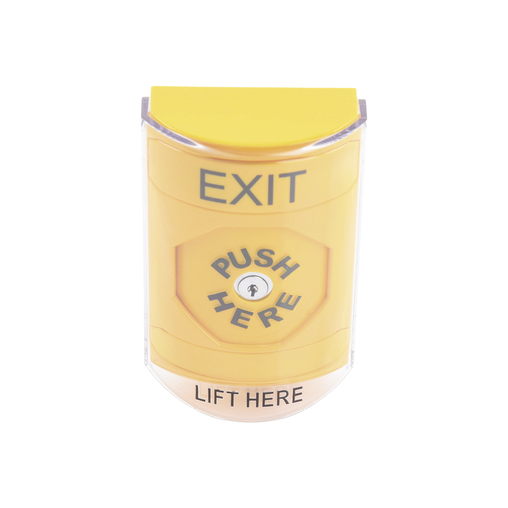 Botón de Salida Texto en Ingles Tapa Protectora de Policarbonato Súper Resistente Llave para restablecer Bocina integrada de Advertencia SS22A0XT-EN - SILYMX