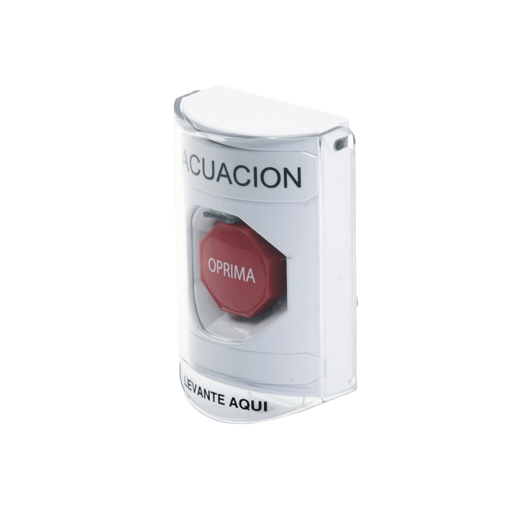 Botón de Evacuación Cubierta de Policarbonato Súper Resistente de Superficie con Espaciador Restablecimiento con Llave Con Bocina de Advertencia SS2382EV-ES - SILYMX