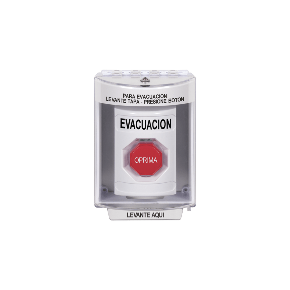 Botón de Evacuación Cubierta de Policarbonato Súper Resistente de Superficie con Espaciador Restablecimiento con Llave Con Bocina de Advertencia SS2382EV-ES - SILYMX