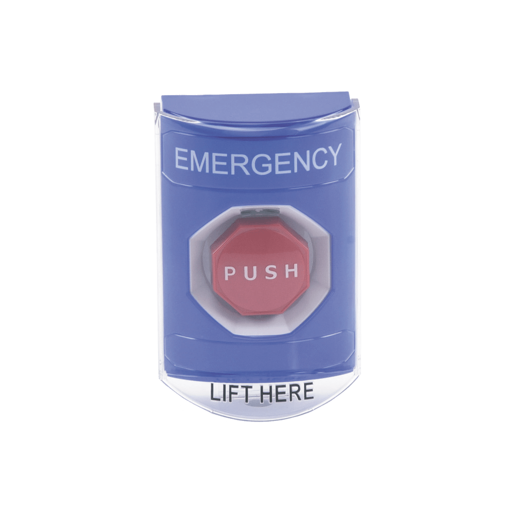 Botón De Emergencia Con Bocina De Advertencia IntegradaSolo Interior Texto En Inglés Tapa Protectora De Policarbonato Súper Resistente Llave Para Restablece - SILYMX