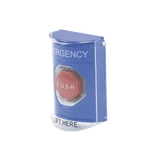 Botón De Emergencia Con Bocina De Advertencia IntegradaSolo Interior Texto En Inglés Tapa Protectora De Policarbonato Súper Resistente Llave Para Restablece - SILYMX