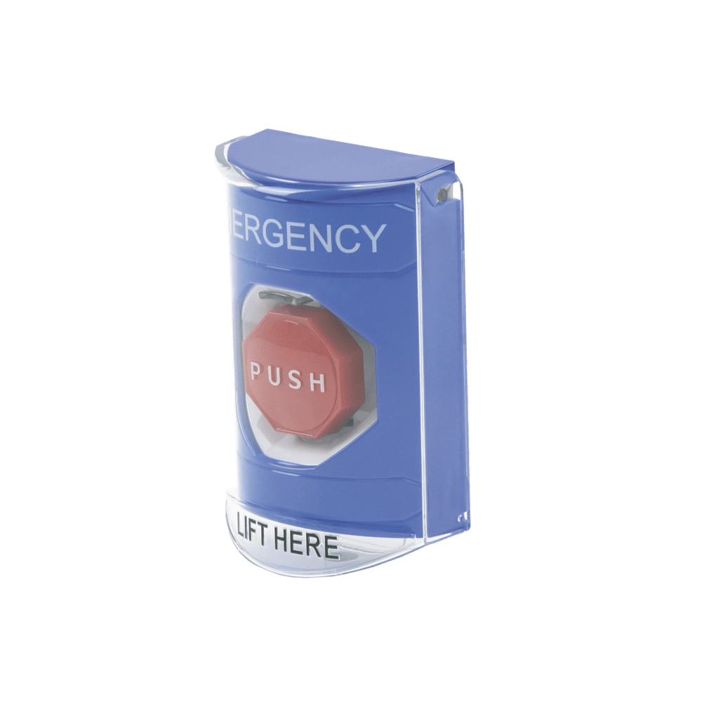 Botón De Emergencia Con Bocina De Advertencia IntegradaSolo Interior Texto En Inglés Tapa Protectora De Policarbonato Súper Resistente Llave Para Restablece - SILYMX
