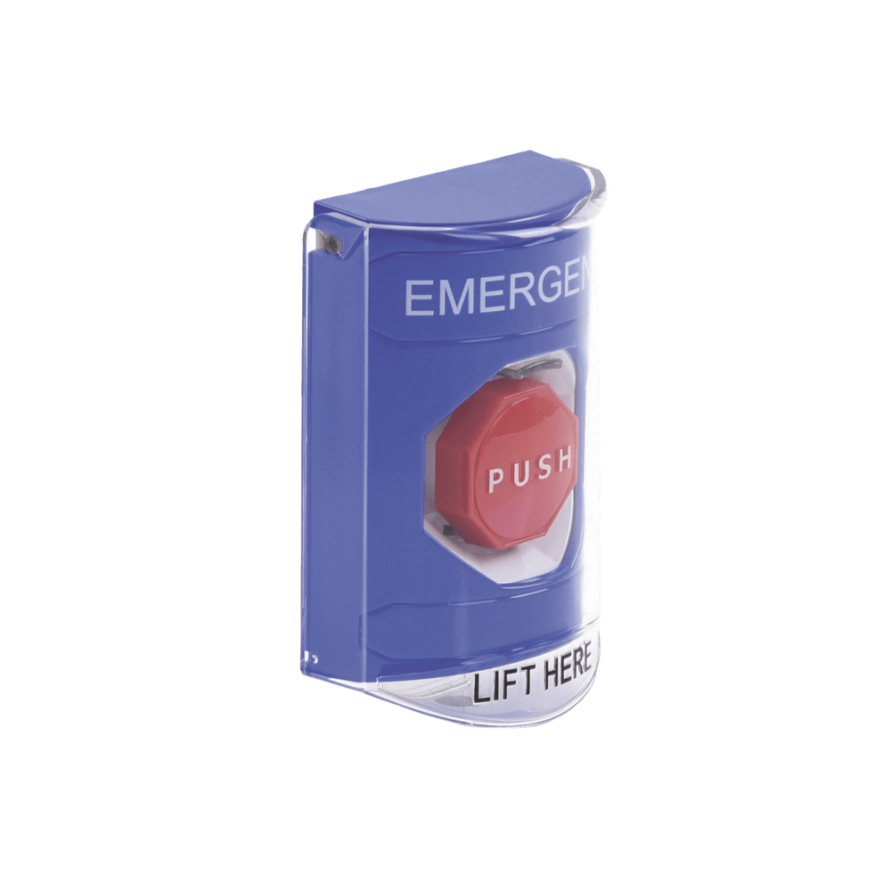 Botón De Emergencia Con Bocina De Advertencia IntegradaSolo Interior Texto En Inglés Tapa Protectora De Policarbonato Súper Resistente Llave Para Restablece - SILYMX