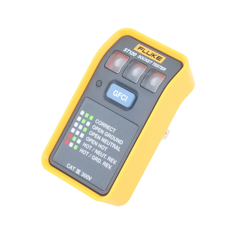 Probador de Tomacorriente Eléctrico Estándar o GFCI Con LEDs de Alto Brillo y Gráfico Incluido Para Verificar Rápida y Fácilmente el Cableado ST120 - SILYMX