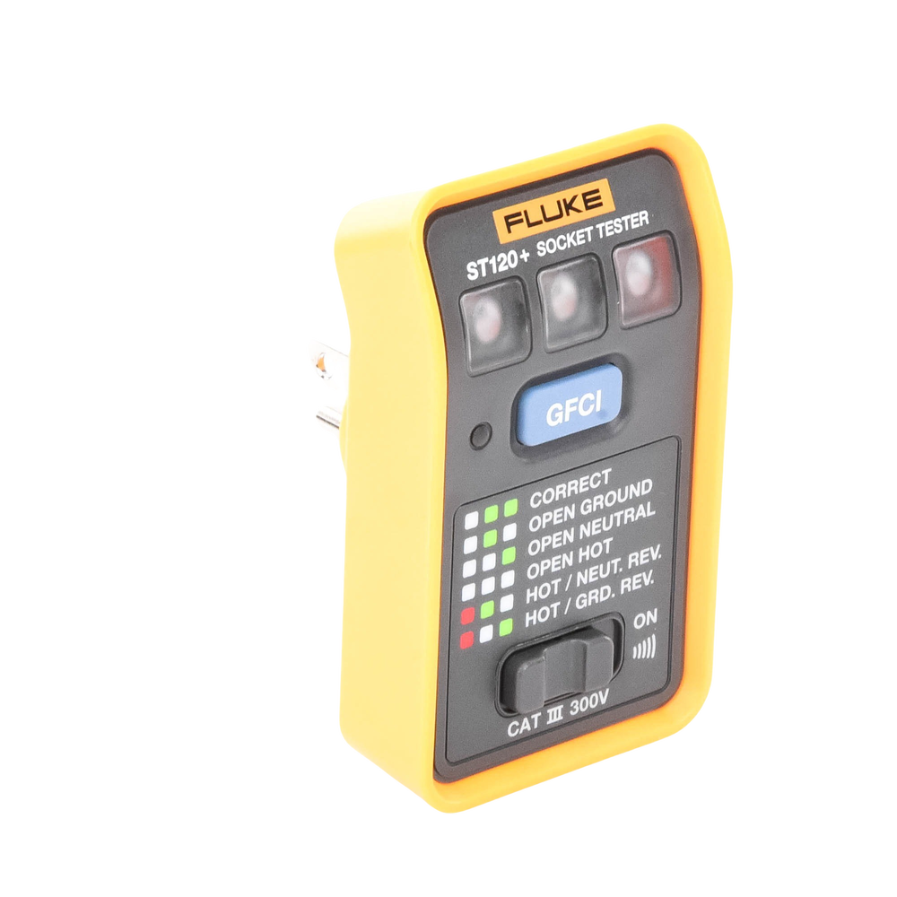 Probador de Tomacorriente Eléctrico Estándar o GFCI con Señal Acústica Con LEDs de Alto Brillo y Gráfico Incluido Para Verificar Rápida y Fácilmente el Cableado ST120+ - SILYMX