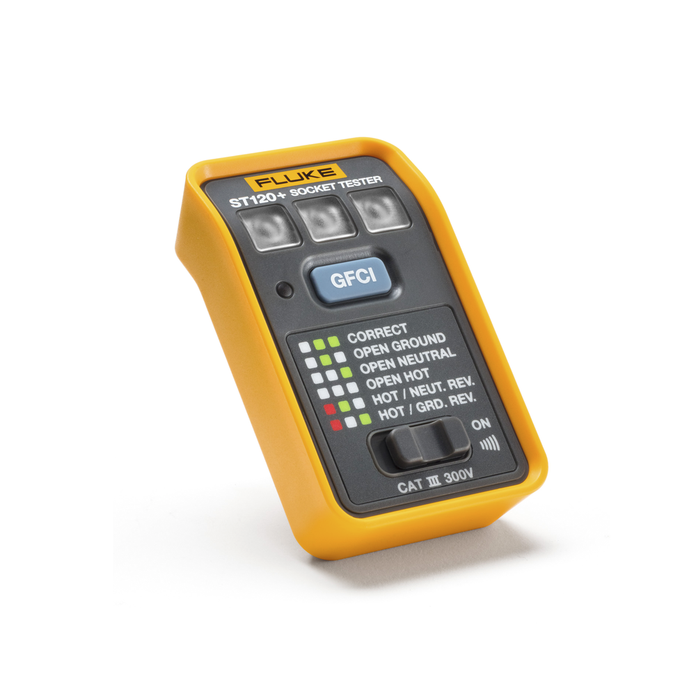 Probador de Tomacorriente Eléctrico Estándar o GFCI con Señal Acústica Con LEDs de Alto Brillo y Gráfico Incluido Para Verificar Rápida y Fácilmente el Cableado ST120+ - SILYMX