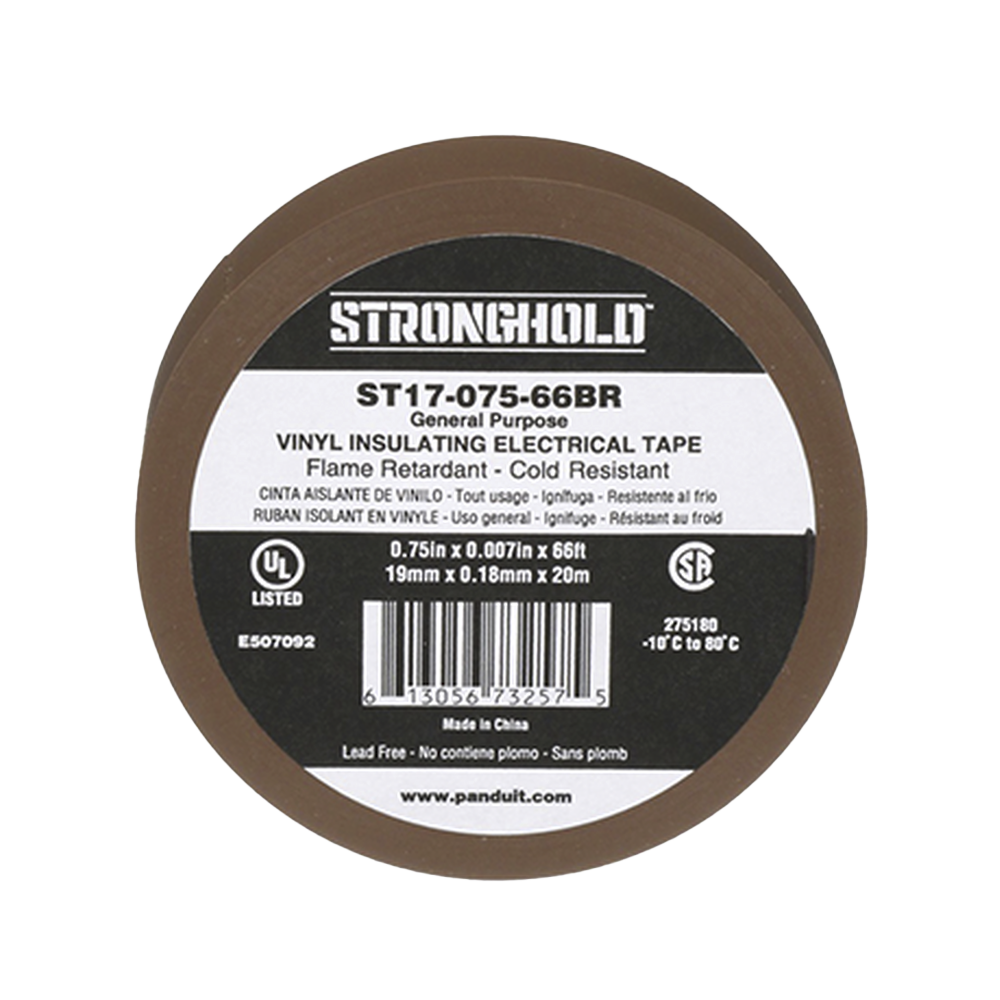 Cinta Eléctrica para Aislar de PVC Uso General Grosor de 0.18mm 7 mil Ancho de 19mm y 20.12m de Largo Color Café ST17-075-66BR - SILYMX