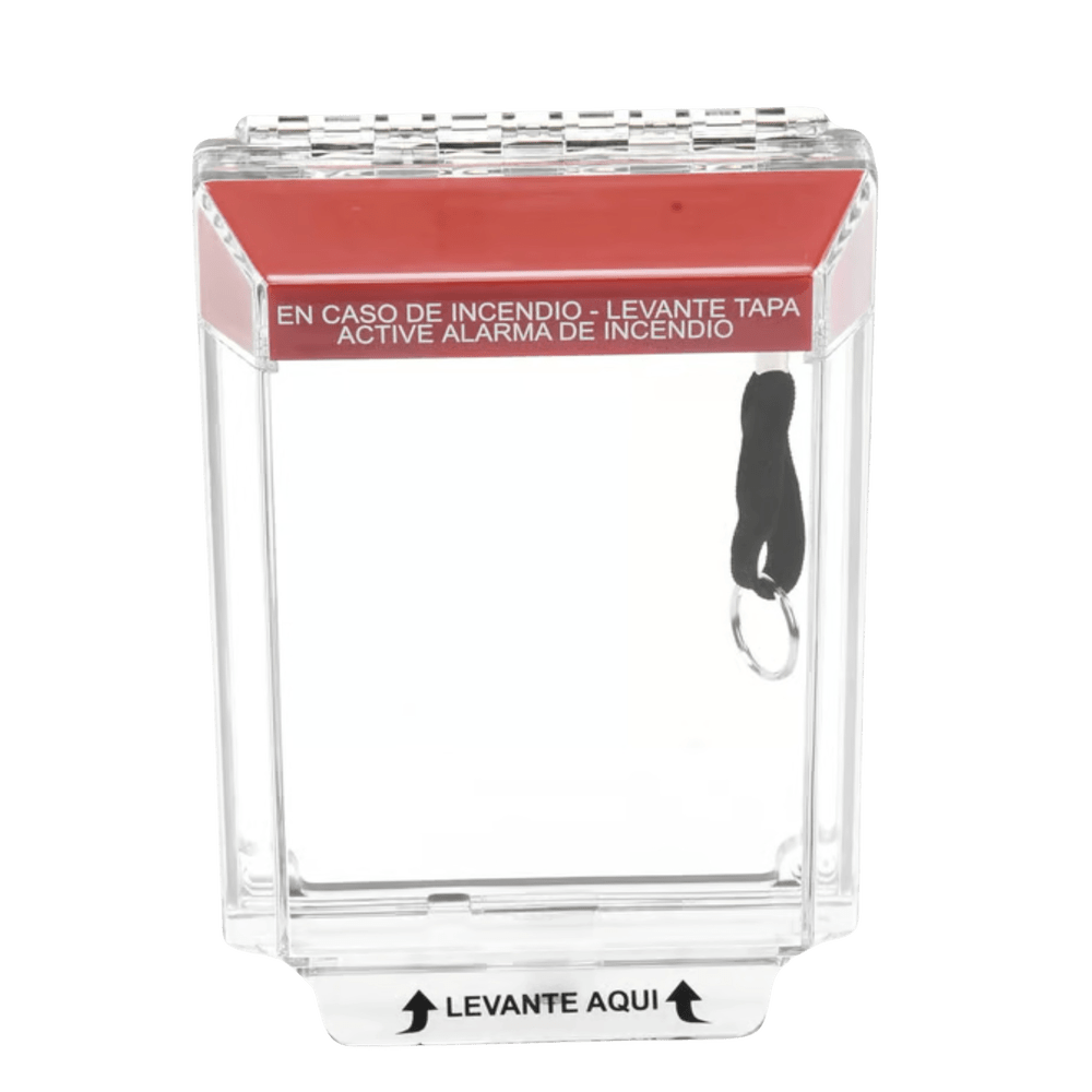 Cubierta Universal Transparente, de Bajo Perfil, Texto de Incendio en Español, Notificación Audible y Visible - SILYMX