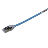 Patch Cord Cat6A, Diametro Reducido 28 AWG, Blindado S/FTP, CM/LS0H, 0.20 Metros (0.66 Pies), Color Azul