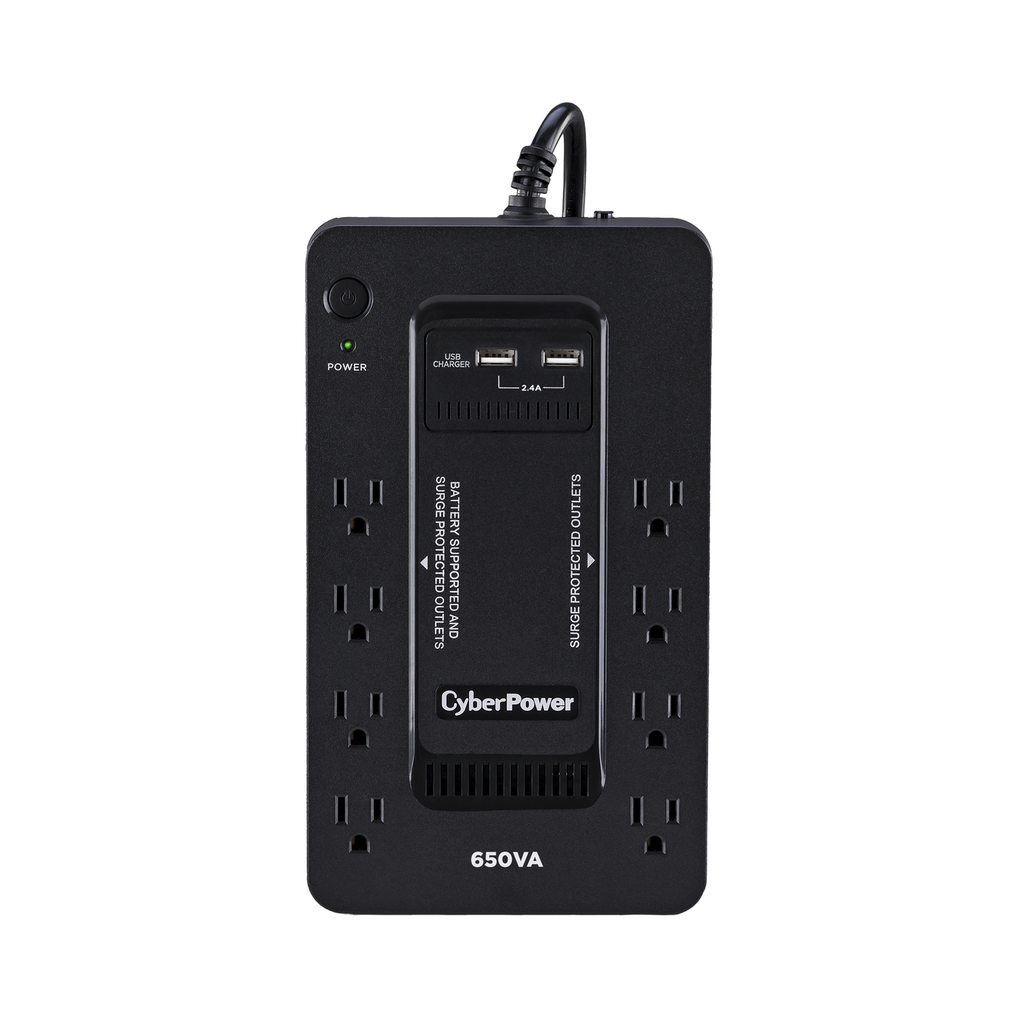 UPS de 650 VA/390 W, Topología Standby con Modo Ahorrador ECO, Entrada 120 Vca NEMA 5-15P, Con 8 Tomas NEMA 5-15R CYBERPOWER SX650U - SILYMX