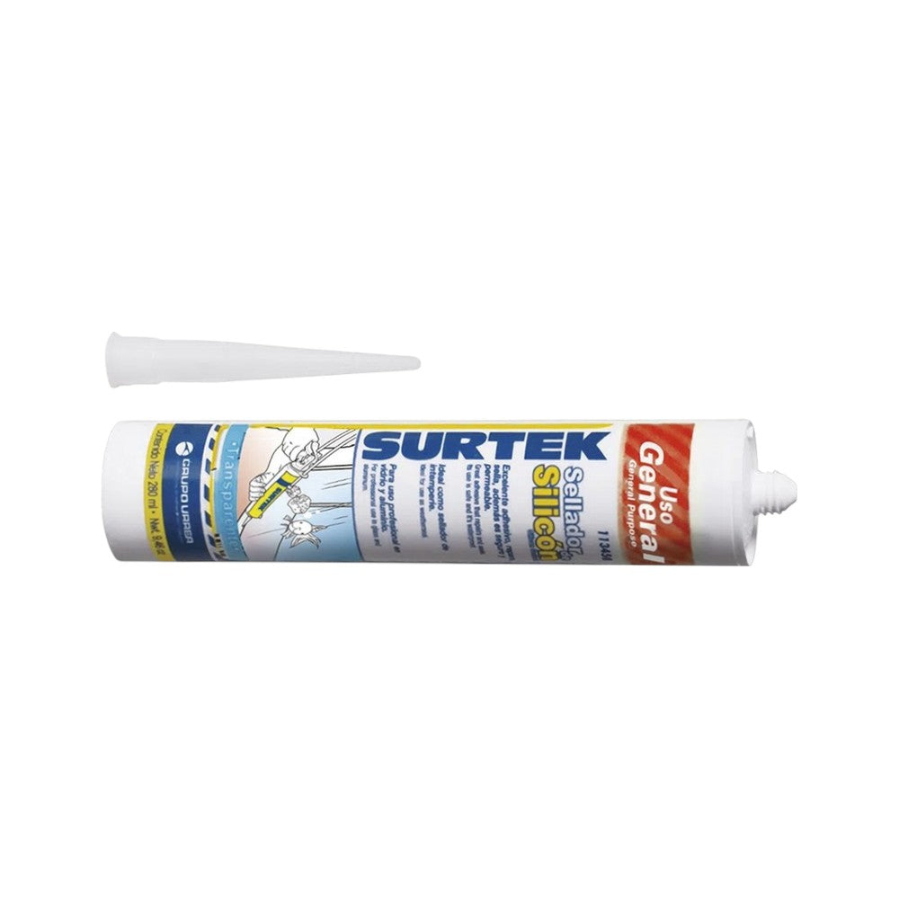 Silicón Sellador Transparente de Uso General 280 ml SURTEK SYS-113-450 - SILYMX