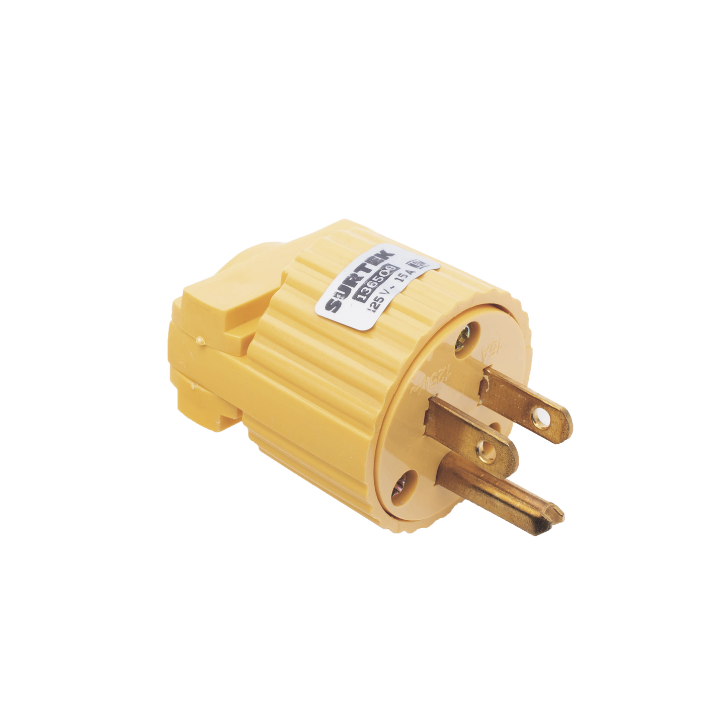 Clavija con Abrazadera Plástica Aterrizada / 127 V CA 15 A Max. / Fabricada en Plastico ABS SURTEK