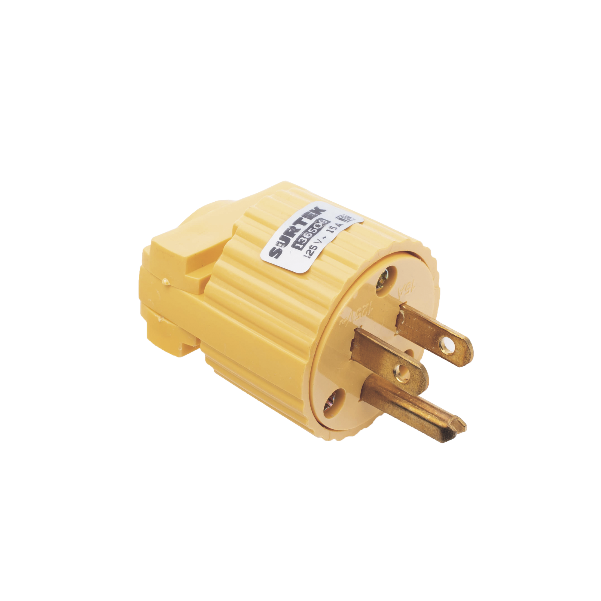 Clavija con Abrazadera Plástica Aterrizada / 127 V CA 15 A Max. / Fabricada en Plastico ABS SURTEK