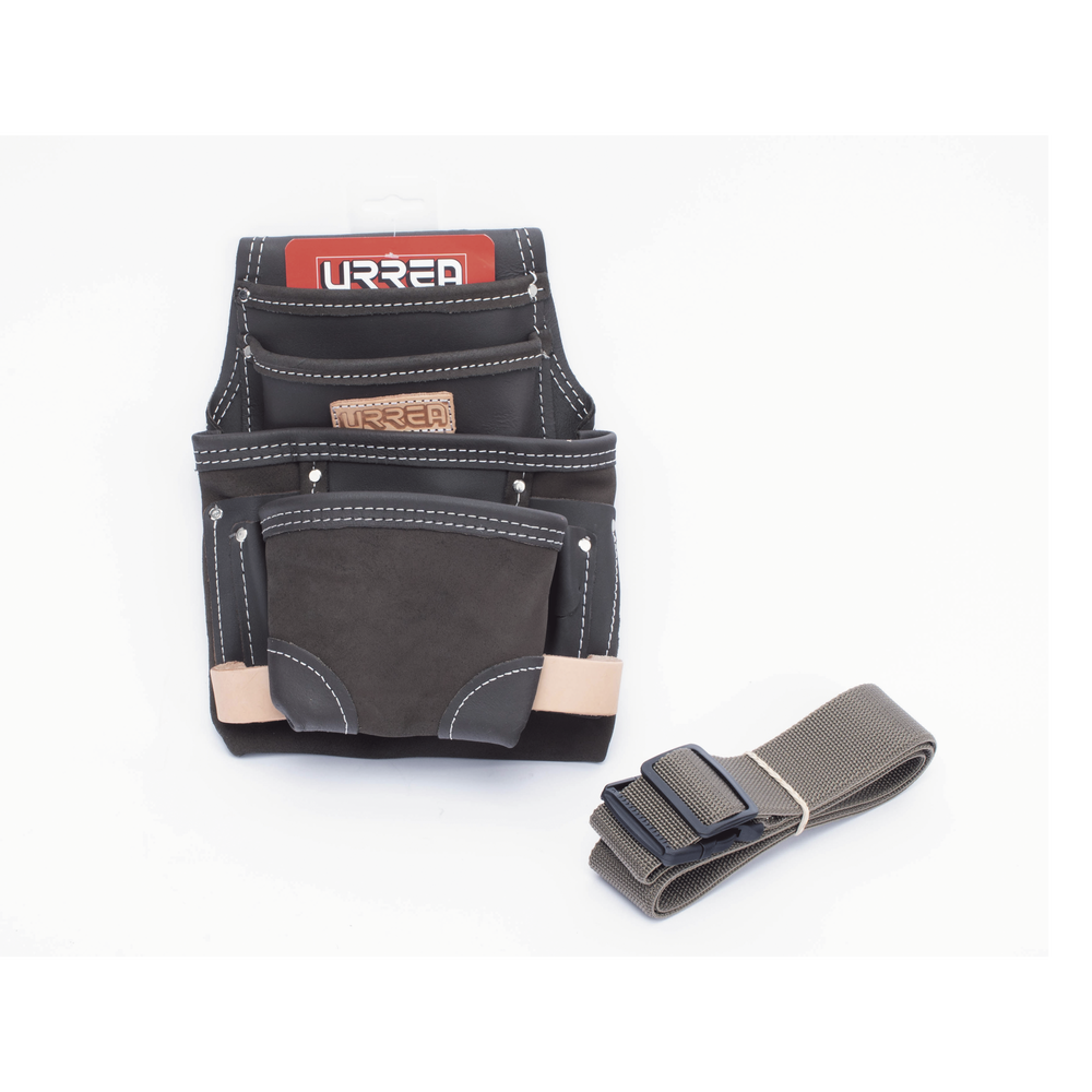 Estuche porta herramienta de piel aceitada con cinturón con 10 bolsillos medidas 24.1 x 31.8 cm SYS-BN138 - SILYMX