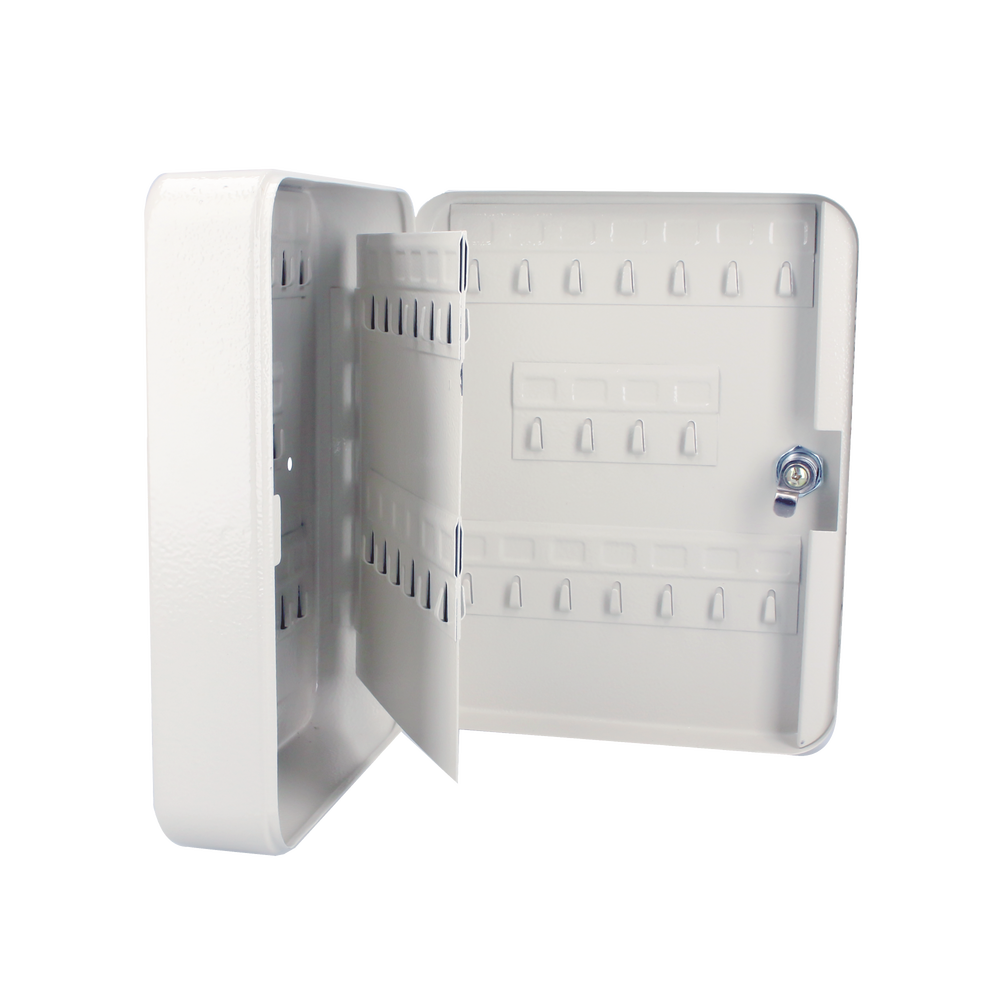 Caja para llaves con capacidad para 60 llaves Medidas 200 x 250 x 75 mm ancho x alto x profundidad Fabricada en acero Cerradura con llave SYS-CLL-60 - SILYMX