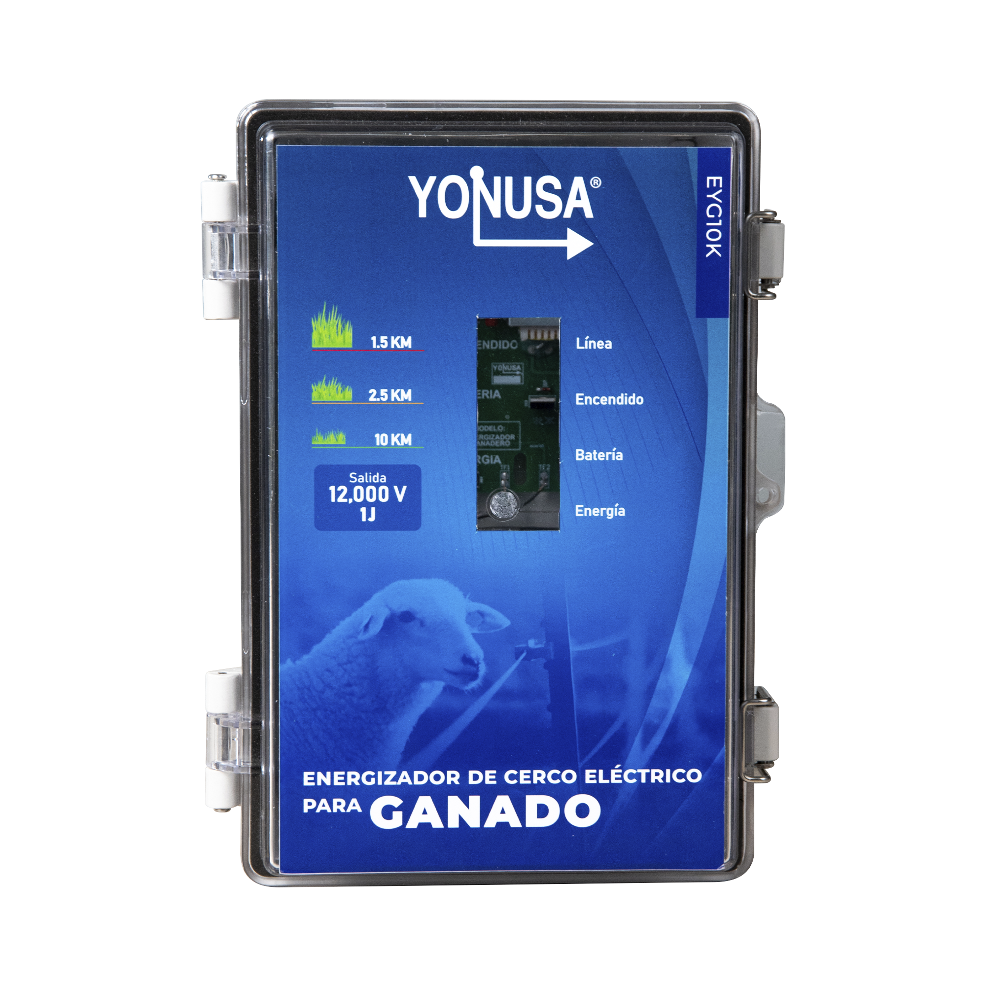 Energizador para Ganado 10,000Volts-2JOULES/ 25,000 metros lineales de protección / Cercas Electrificadas