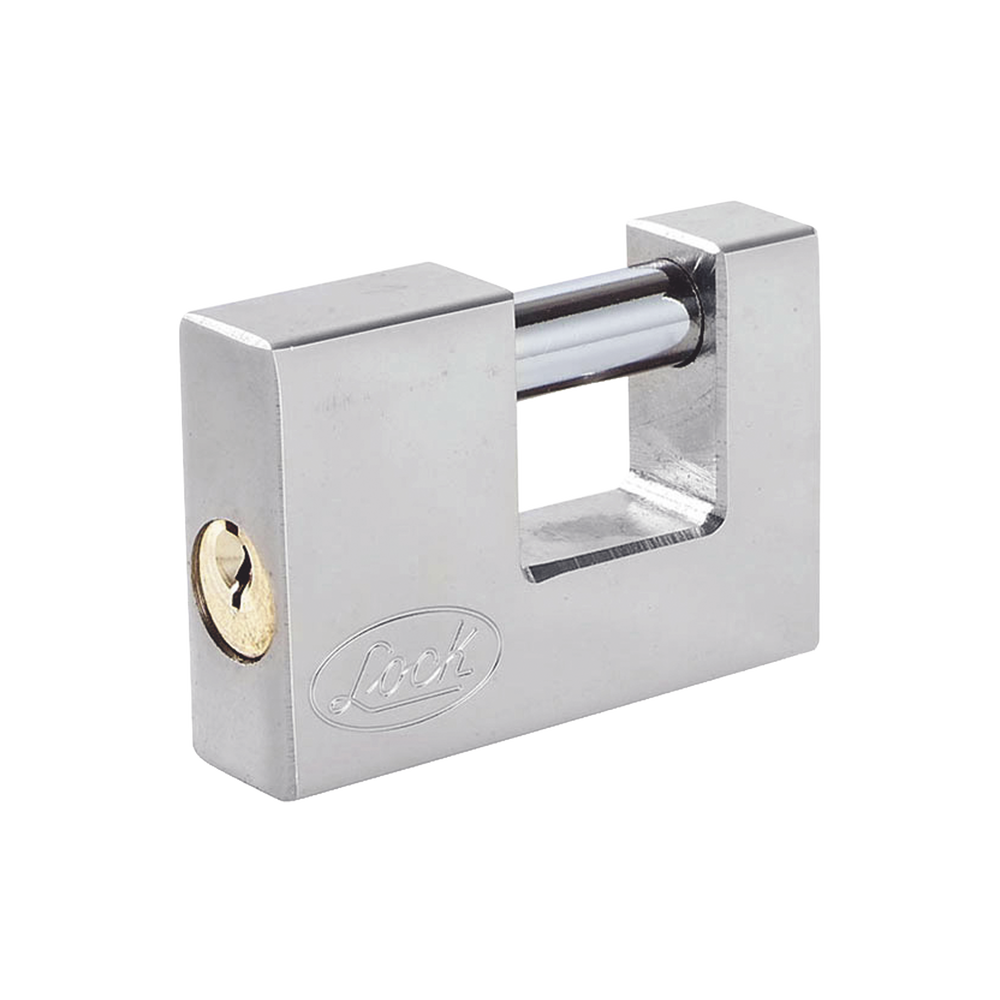 Candado para Cortina Metálica Medida 80 mm Acabado Cromo Satinado Nivel de Seguridad 6 Llave Estándar SYS-L22-C80-ECSB - SILYMX