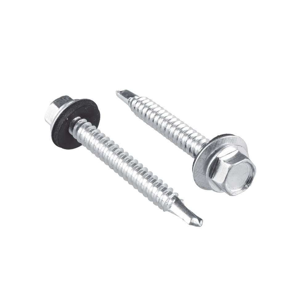 Tornillo - Pija cabeza hexagonal con rondana y punta de broca #14 x 1-1/4" 50 piezas SYS-PHR-14-114 - SILYMX