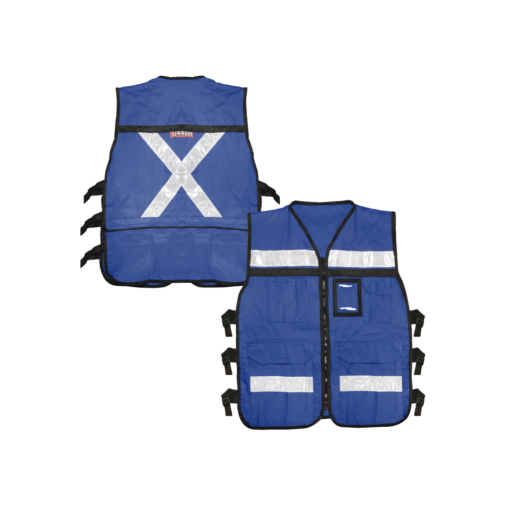 Chaleco Reflejante con 6 Bolsas Externas 6 Broches ajustables Talla Extra Grande SYS-USC-H43 - SILYMX