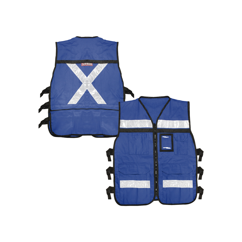 Chaleco Reflejante con 6 Bolsas Externas 6 Broches ajustables Talla Extra Grande SYS-USC-H43 - SILYMX