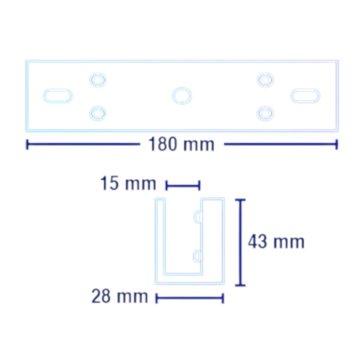 Soporte de Montaje para Puertas de Vidrio sin Marco LMB-280U - SILYMX