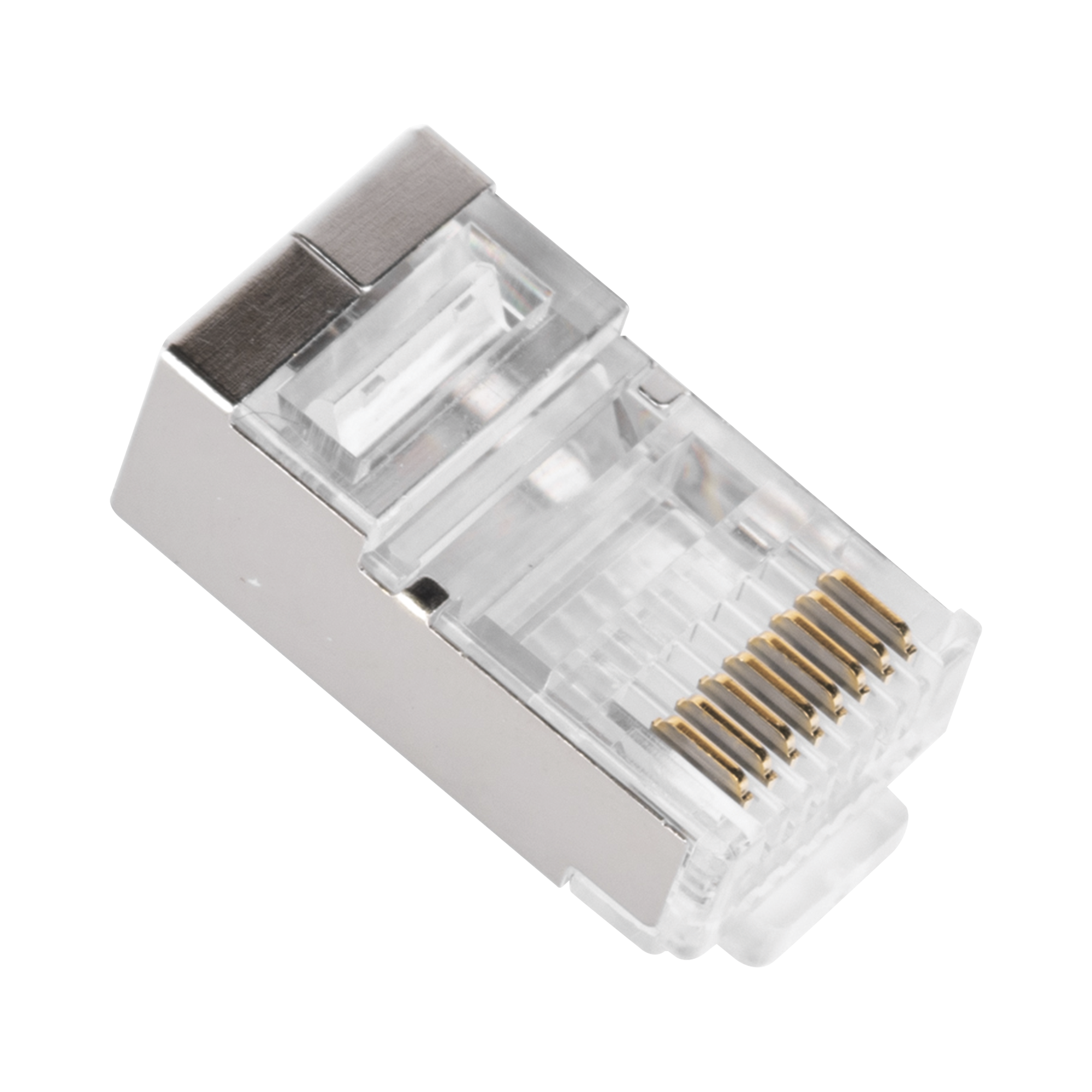 Bote con 100 Piezas de Plug Modular RJ45 Cat6A chapado de oro a 30 micras para durabilidad extrema TC6A-100 - SILYMX