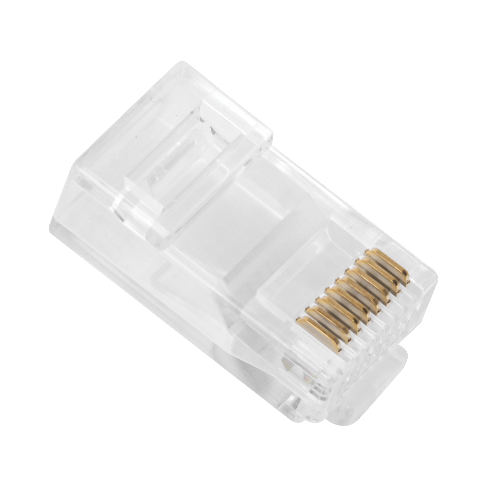 Bote con 100 Piezas Plugs RJ45 Cat6 Pass Through 30 Micras Oro | TC6-PASS - SILYMX
