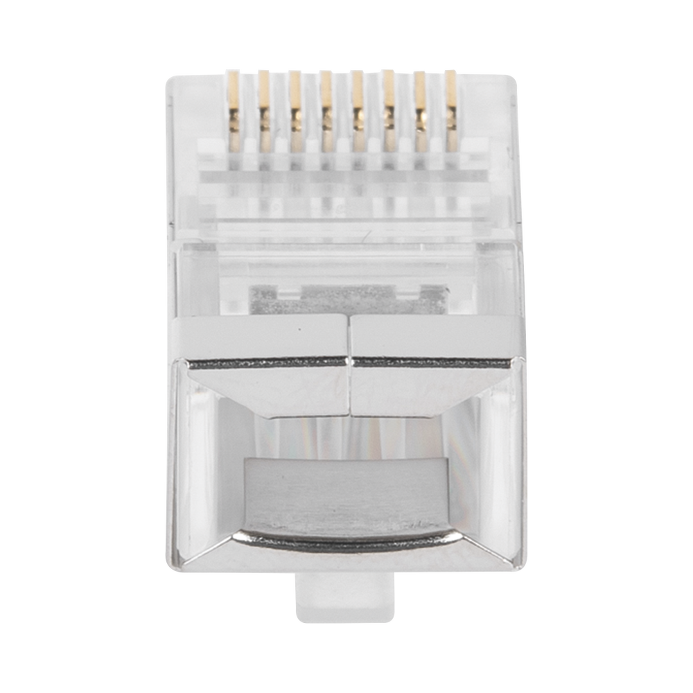 Bote con 100 Piezas de Plug Modular RJ45 Cat6 blindado, chapado de oro a 30 micras para durabilidad extrema SIN PIN DE TIERRA TC6S-100 - SILYMX