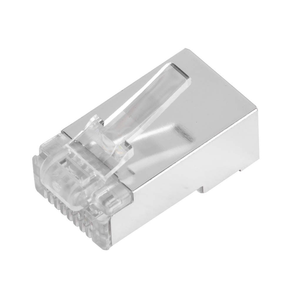 Bote con 100 Piezas de Plug Modular RJ45 Cat6 blindado, chapado de oro a 30 micras para durabilidad extrema SIN PIN DE TIERRA TC6S-100 - SILYMX