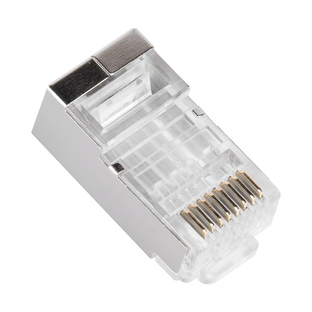 Bote con 100 Piezas de Plug Modular RJ45 Cat6 blindado, chapado de oro a 30 micras para durabilidad extrema SIN PIN DE TIERRA TC6S-100 - SILYMX