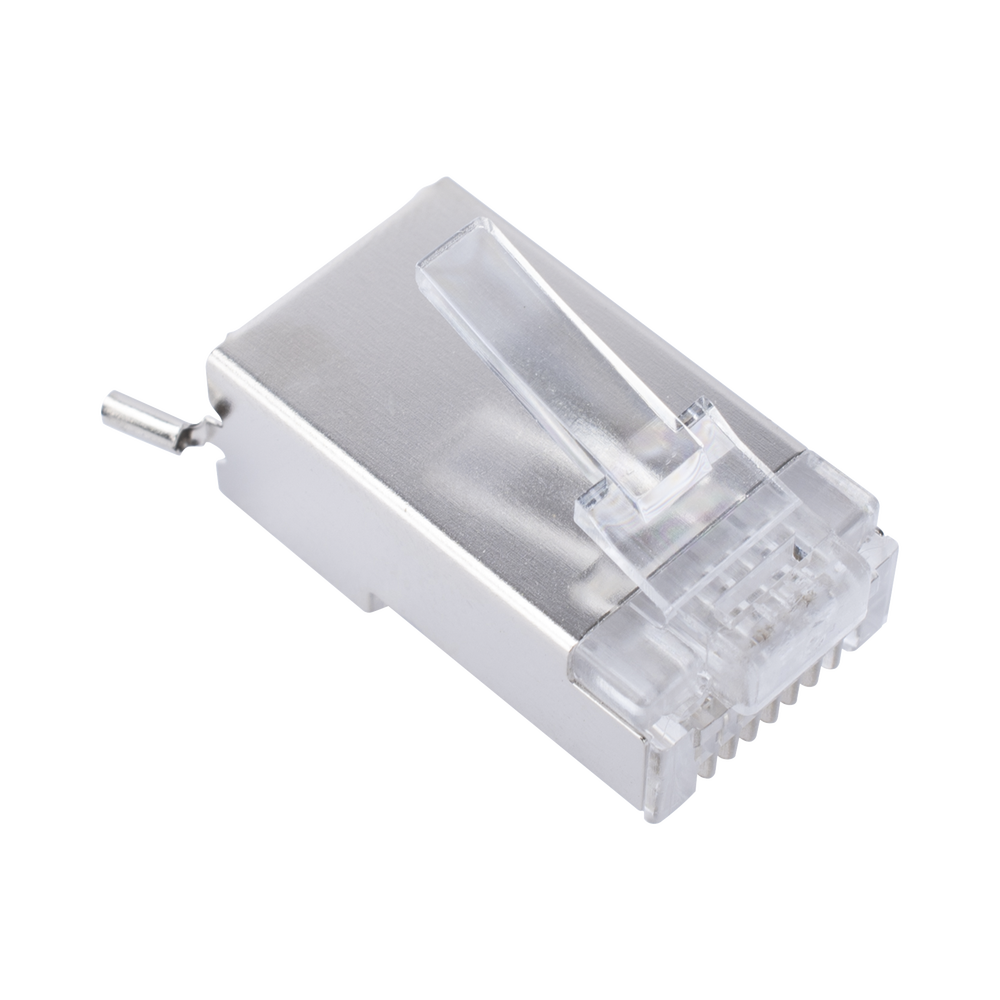 Bote con 100 Piezas de Plug Modular RJ45 Cat6 blindado con pin de tierra chapado de oro a 30 micras para durabilidad extrema - SILYMX