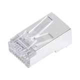 Bote con 100 Plugs Pass through RJ45 Cat6 BLINDADO chapado de oro a 30 micras para durabilidad extrema TC6S-PASS - SILYMX