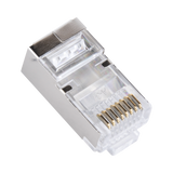 Bote con 100 Plugs Pass through RJ45 Cat6 BLINDADO chapado de oro a 30 micras para durabilidad extrema TC6S-PASS - SILYMX