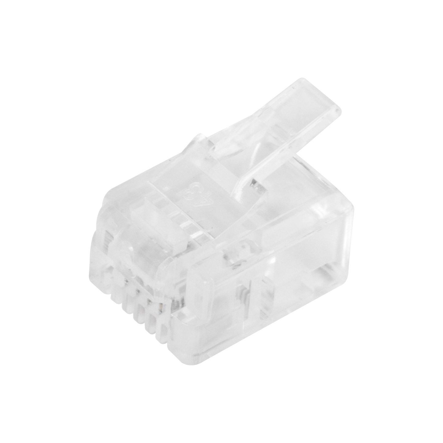 Plug Modular RJ11 LINKEDPRO TCRJ11-100 · Bote 100 Piezas · 4 Contactos · Chapado en Oro 50 Micras - SILYMX