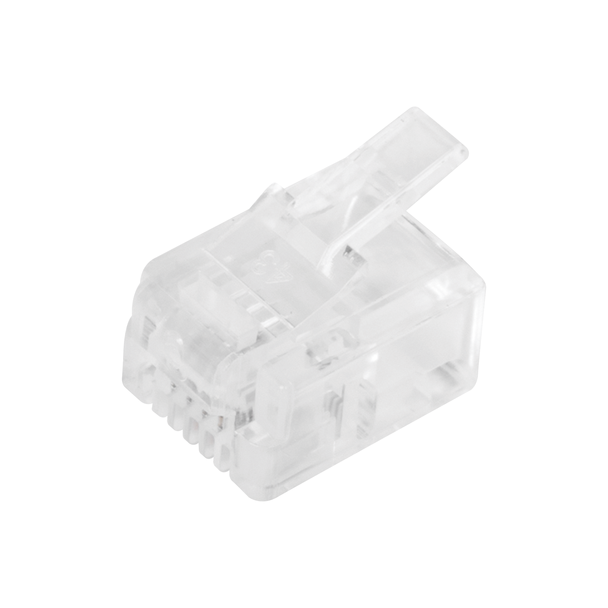 Plug Modular RJ11 LINKEDPRO TCRJ11-100 · Bote 100 Piezas · 4 Contactos · Chapado en Oro 50 Micras - SILYMX