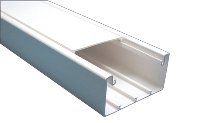 Canaleta con tapa en color blanco de PVC auto extinguible 100 x 52 x 2500mm (5501-01250) TEK-100 - SILYMX