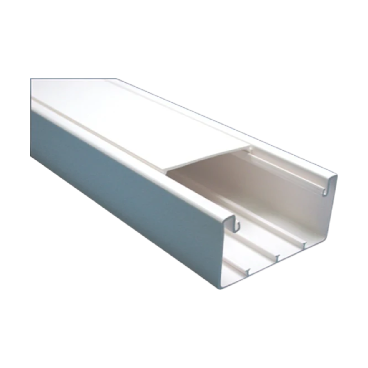 Canaleta con tapa en color blanco de PVC auto extinguible 100 x 52 x 2500mm (5501-01250) TEK-100 - SILYMX