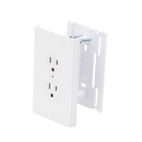 Contacto eléctrico doble soporte y tapa color blanco de PVC auto extinguible TEK-100-DUPLEX - SILYMX