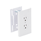 Contacto eléctrico doble soporte y tapa color blanco de PVC auto extinguible TEK-100-DUPLEX - SILYMX