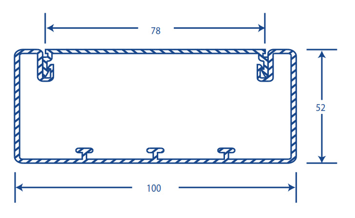 Canaleta con tapa en color blanco de PVC auto extinguible 100 x 52 x 2500mm (5501-01250) TEK-100 - SILYMX