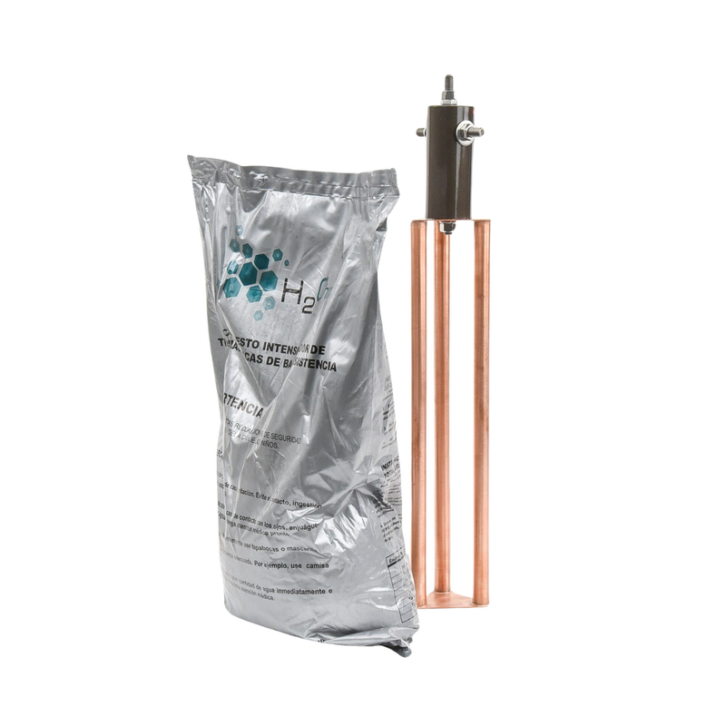 Kit de tierra fisica TOTAL GROUND 45 A con Electrodo, Filtro y Compuesto H2Ohm TG-45AB - SILYMX