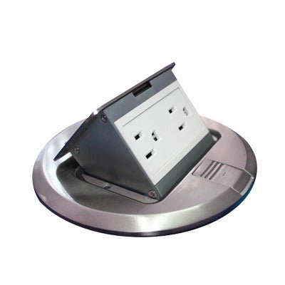 Mini caja de piso redonda THORSMAN acero inoxidable (2 contactos) (11000-12201) TH-MCPR-A - SILYMX