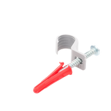 Kit de 8 grapas 8 taquetes y 8 tornillos para sujetar conductores redondos o tubo en muro TK-1420 - SILYMX