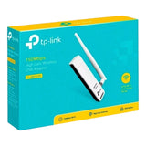 Adaptador Wi-Fi TPLink USB inalámbrico de alta ganancia N 150 Mbps 2.4 GHz con 1 antena desmontable de 4dBi TL-WN722N - SILYMX