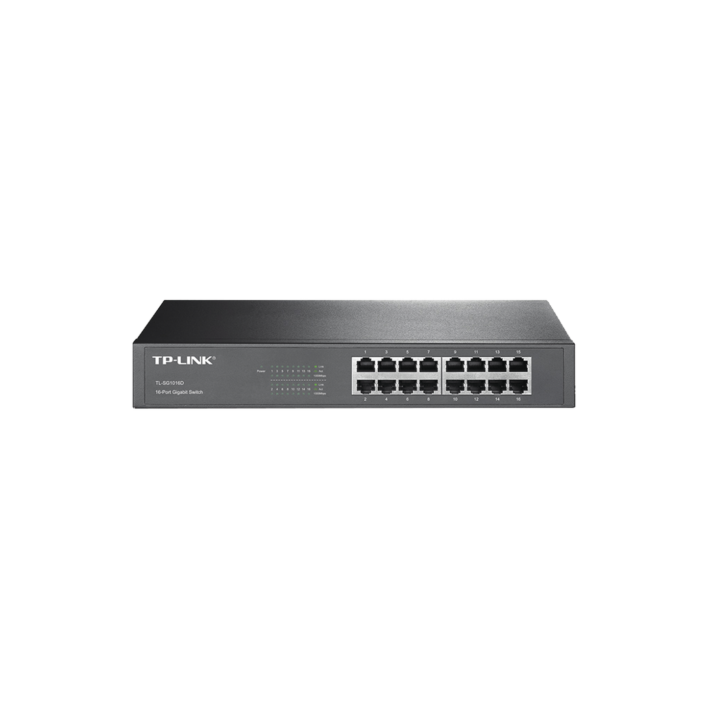 Switch Gigabit 16 Puertos 10/100/1000 Mbps Escritorio/Rack | TP-Link TL-SG1016D - SILYMX