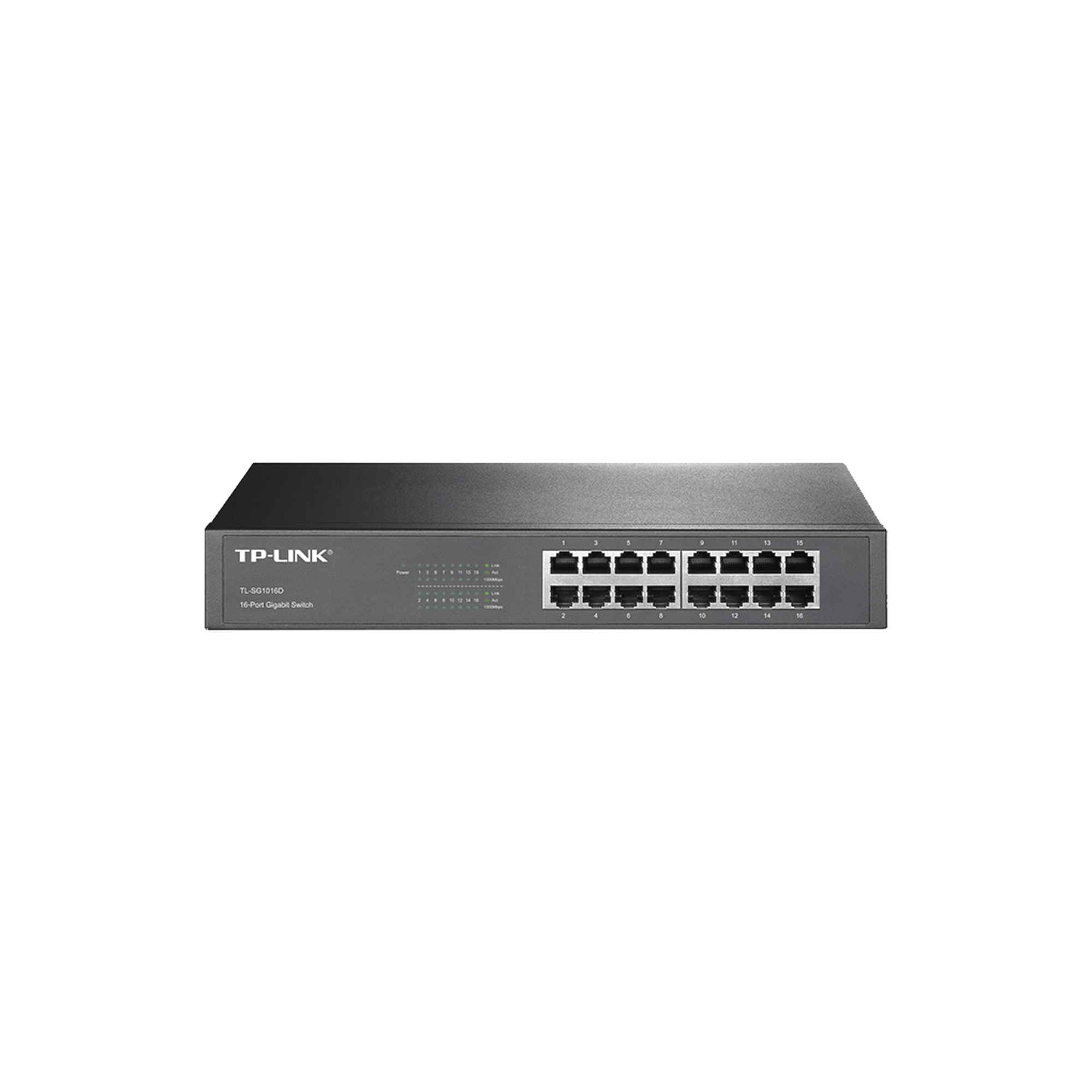 Switch Gigabit 16 Puertos 10/100/1000 Mbps Escritorio/Rack | TP-Link TL-SG1016D - SILYMX