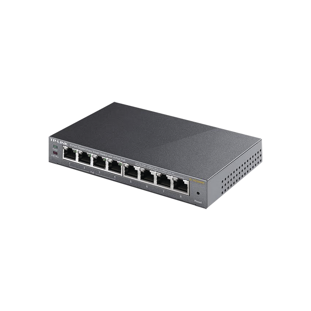 Switch TP-Link Gigabit Ethernet Easy Smart PoE 8 Puertos 10/100/1000Mbps (4x PoE) 16 Gbit/s 4000 entradas No Administrable TL-SG108PE - SILYMX