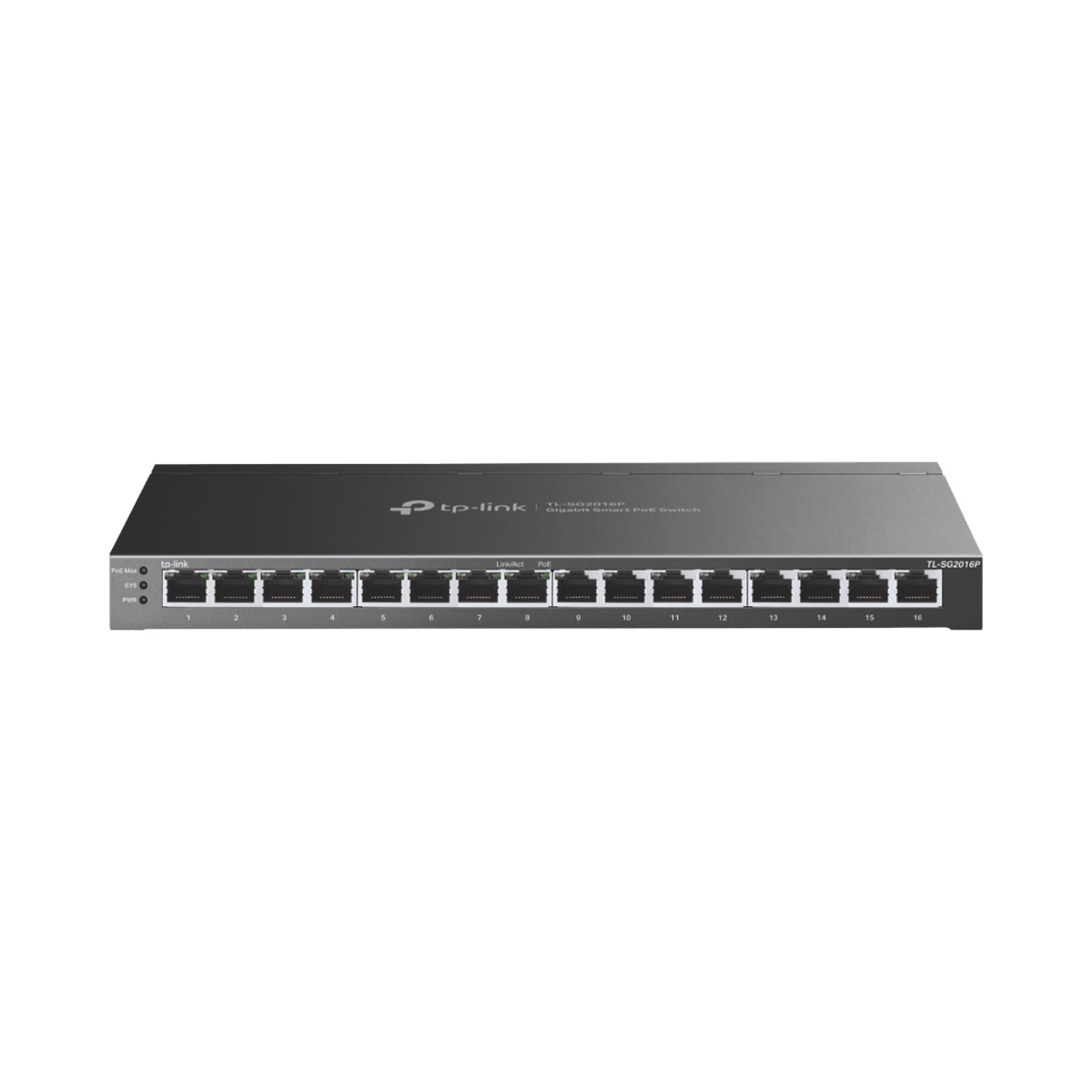 Switches PoETP - LINKTL-SG2016PSwitch Administrable 16 Puertos Gigabit 8 PoE+ 120W Omada SDN TP - Link TL - SG2016P - SILYMX