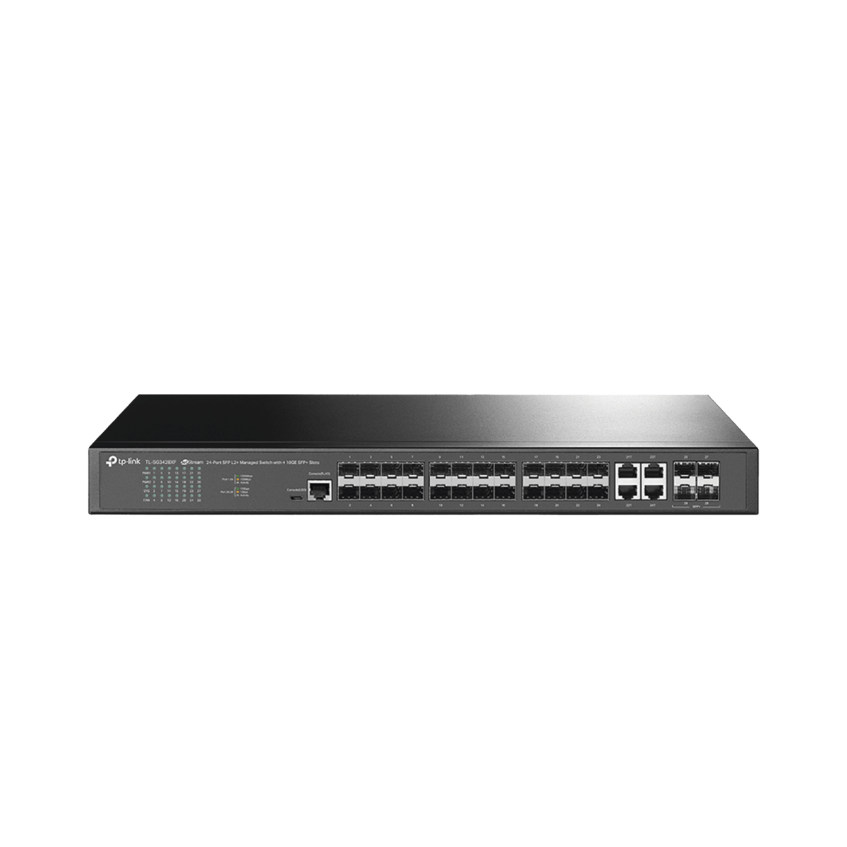 Switches PoETP - LINKTL-SG3428XFSwitch Fibra Optica L2+ Omada 24 Puertos SFP 1GE 4 SFP+ RJ45 Gigabit IPv6 TP - LINK TL - SG3428XF - SILYMX