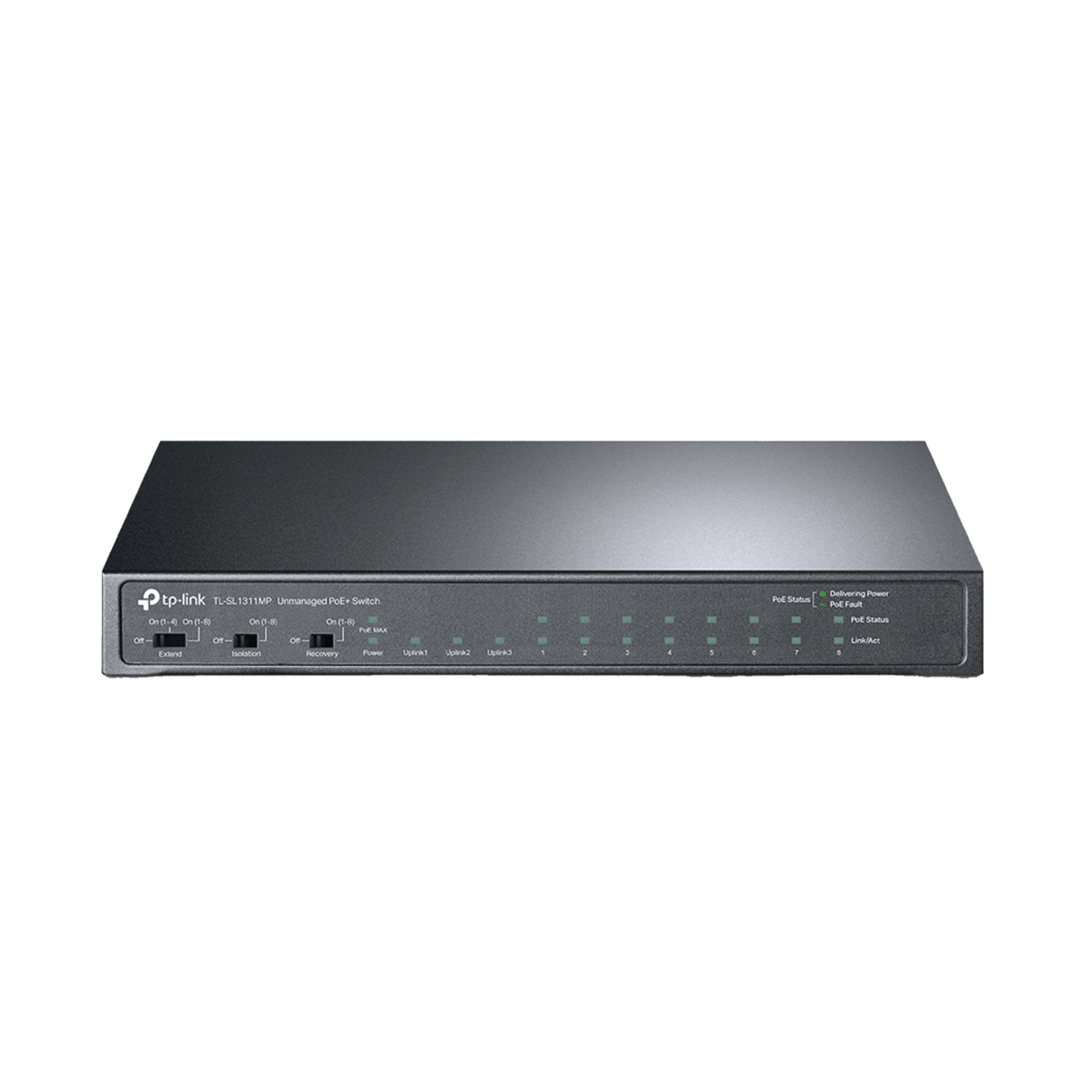 Switches PoETP - LINKTL-SL1311MPSwitch PoE+ No Administrable 11 Puertos 8x Fast Ethernet 124W Extend 250m TP - LINK TL - SL1311MP - SILYMX
